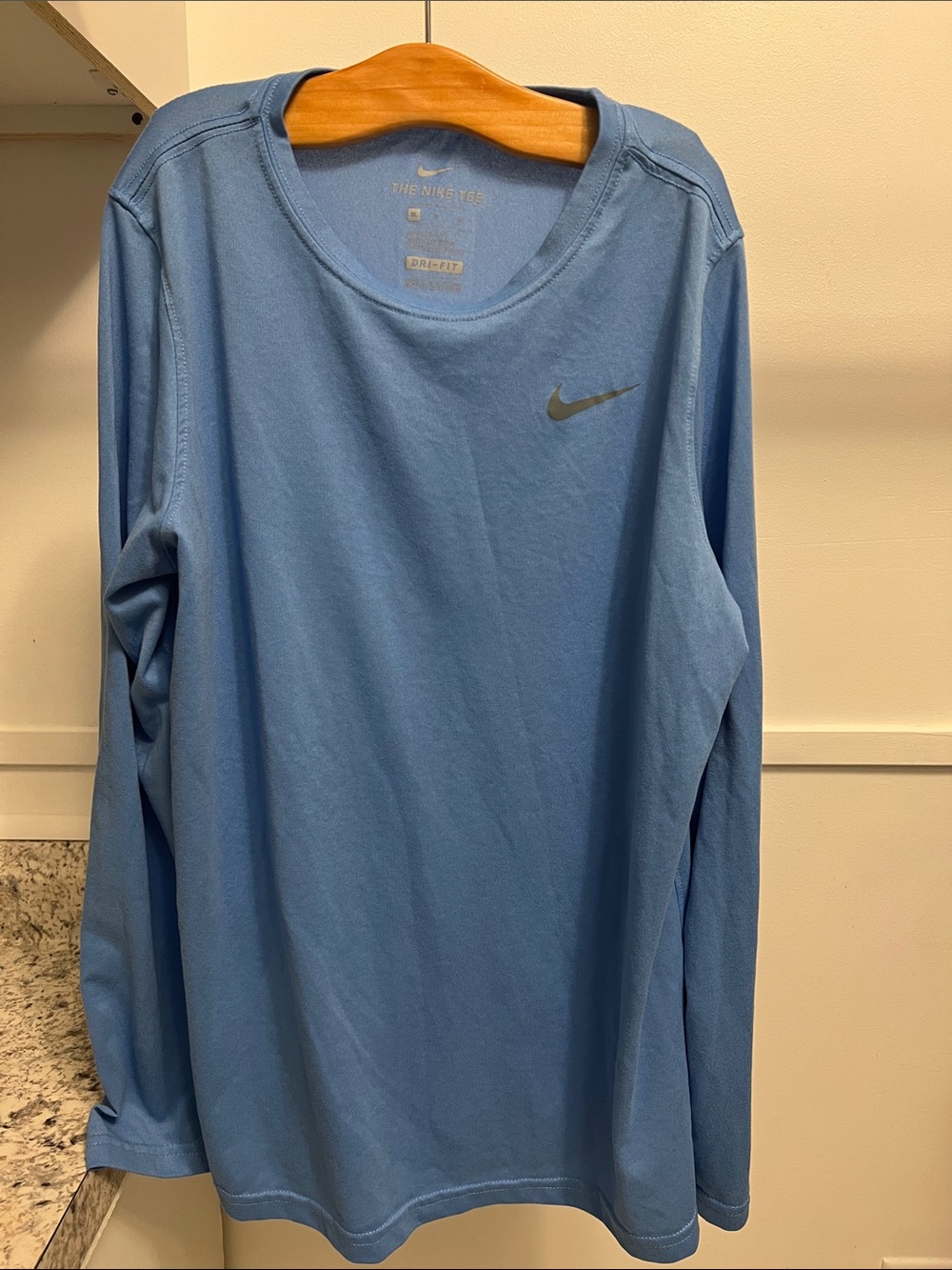 The Nike Tee Kids Long-Sleeve Performance Tee - Light Blue